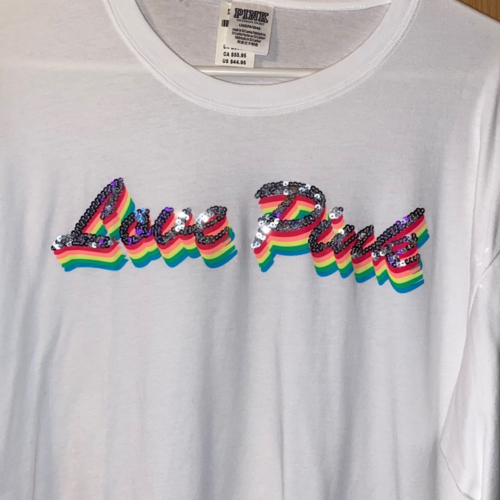 Victoria’s Secret PINK Large Bling Long Sleeve 🌈